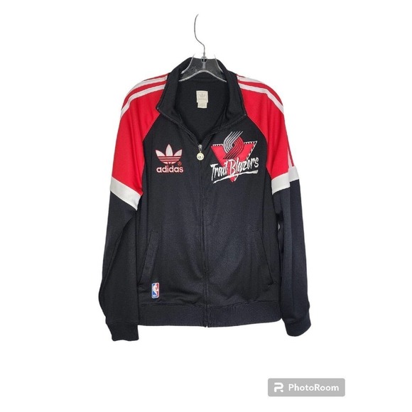 Trail Blazers NBA Adidas Warm Up Jacket Portland Full Zip Size Medium - Picture 1 of 12